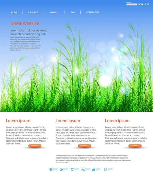 Design de layout de página web — Vetor de Stock