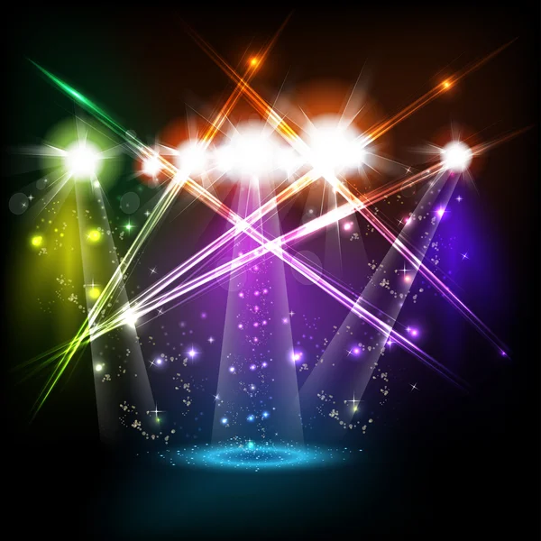 Banner neon light stage background for your text — Stock Vector