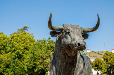 Bull statue in Ronda, Spain clipart