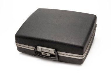 Beyaz arka planı olan deri çanta..