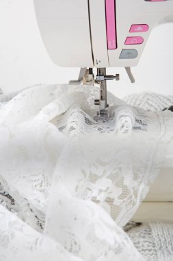 renkli kumaş ve dikiş araçlar arka plan