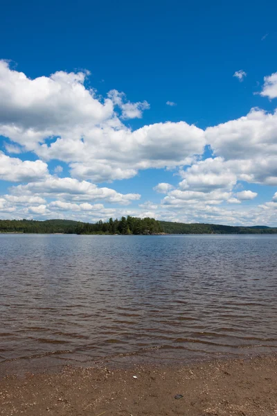 Vista panorâmica de um lago e da floresta — Fotografia de Stock