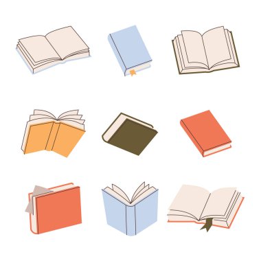 Tasarımınız için el çizimi kitap ögeleri