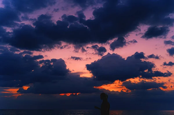 Cielo Azul Con Puesta Sol Nube Phuket Tailandia — Foto de Stock