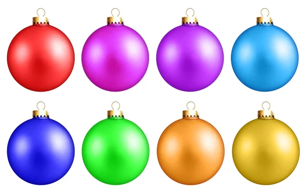 Bolas de Natal de acabamento de cetim ilustrado — Fotografia de Stock
