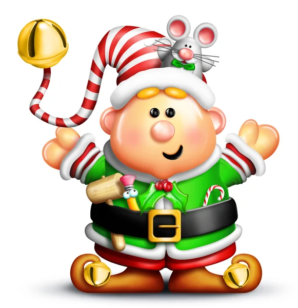 Whimsical Cartoon Christmas Elf — Stock Photo, Image