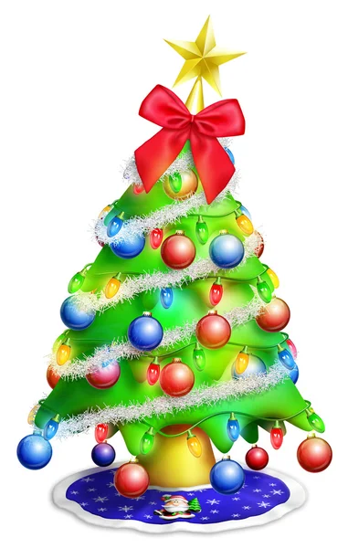 Whimsical Cartoon Christmas Tree Stock Image