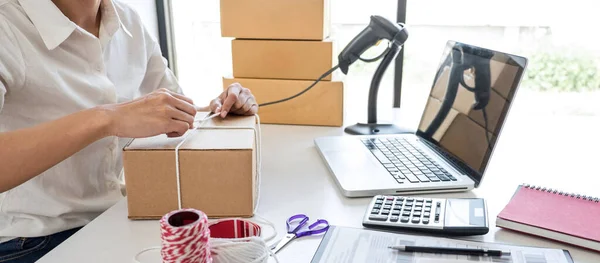 Venda Linha Expedição Serviço Entrega Proprietário Empresa Pequena Empresário Sme — Fotografia de Stock