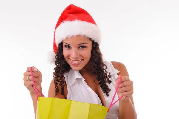 Beautiful woman shopping for Christmas — Stock Photo, Image