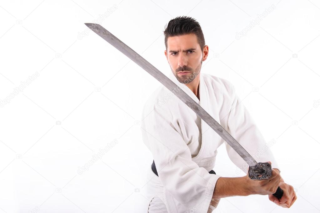 martial arts man with sword