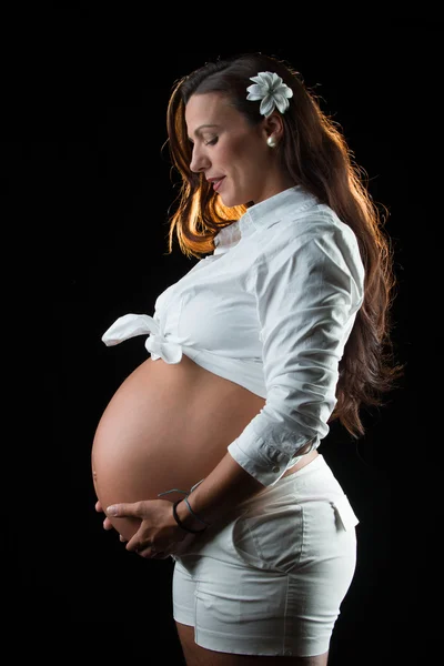 Dicker Bauch schwangere Frau — Stockfoto