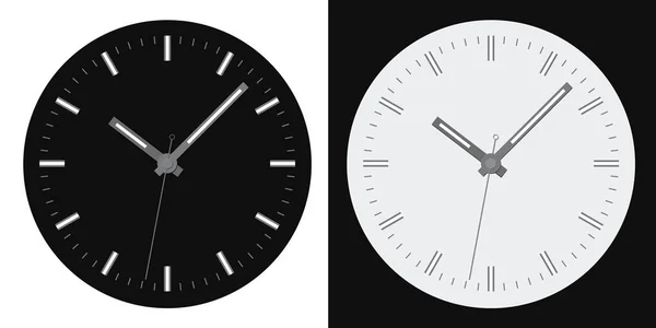 Flat Design Illustration Clock Face Minute Hour Second Hands Collection — Vettoriale Stock