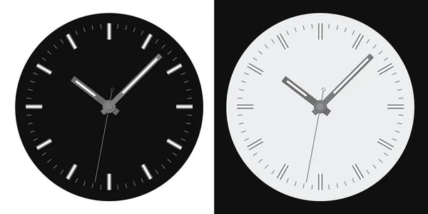 Ilustração Desenho Plano Uma Cara Relógio Com Minutos Horas Segundos — Vetor de Stock