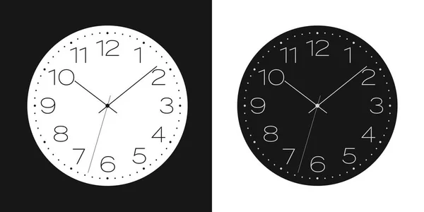 Set Flat Design Illustration Light Dark Clock Face Numbers Dial — Stockvector