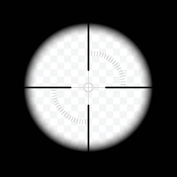 Realistisch Scherpschutter Jachtgeweer Zicht Met Reticle Transparante Achtergrond Crosshair Vector — Stockvector