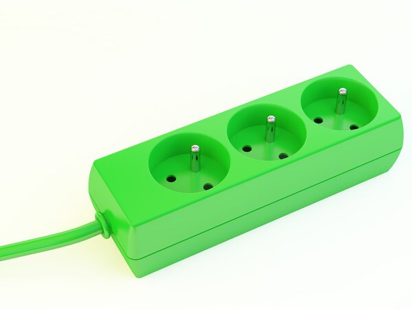 electrical extension isolated in white