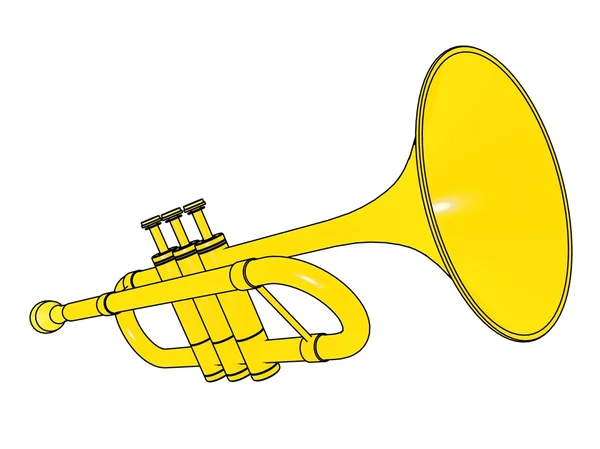 Trumpet isolerade — Stockfoto