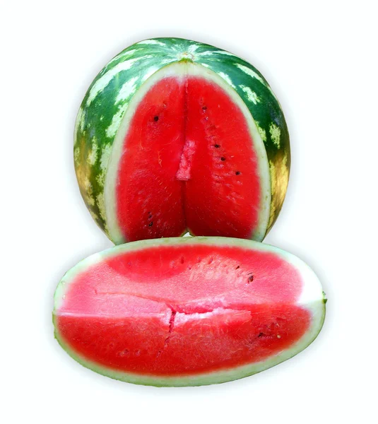 Wassermelone auf weißem isoliertem Hintergrund — Stockfoto