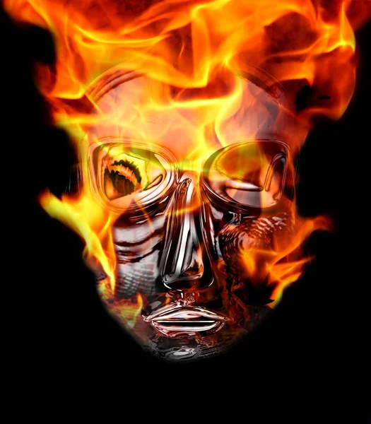 Crystal mask with burning corona — Stock Photo, Image