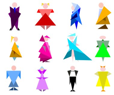 rakamlar geometrik stiletto insanların