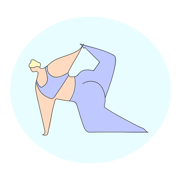 Mulher Fazendo Exercícios Chão Ilustração Cor Fácil Formato Quadrado — Fotografia de Stock
