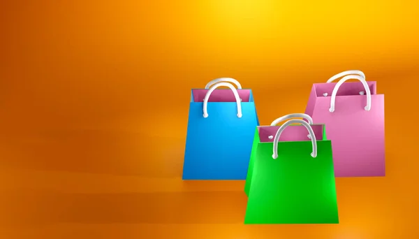 Shopping bags illustration. Horizontal format, copy-space