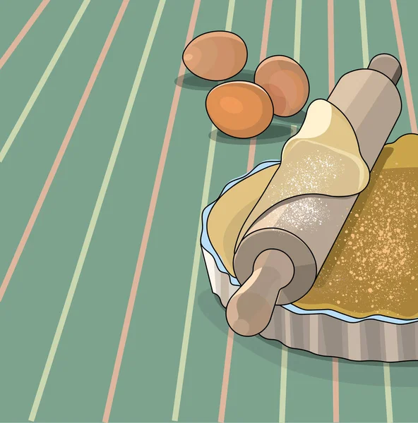 Illustration Process Cooking Pie Square Format Vintage Colors — Stock Photo, Image