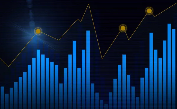 Economy Graph Bar Chart Stock Market Investment Trading Blue Background — Stock Photo, Image