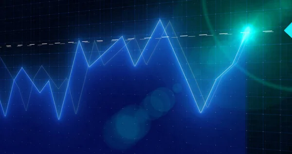 Borsa yatırımlarının mavi arka plandaki ticaret grafiği. 3B illüstrasyon