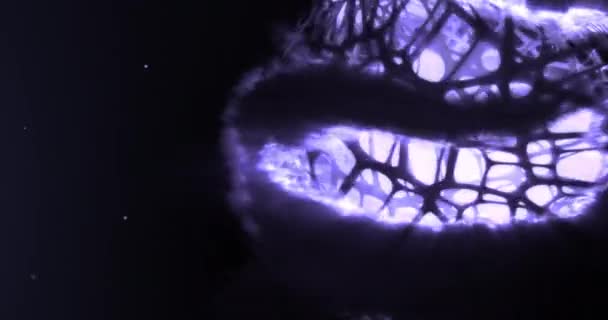 Sphère Cellulaire Organique Abstraite Avec Texture Visqueuse Fumée Animation Futuriste — Video