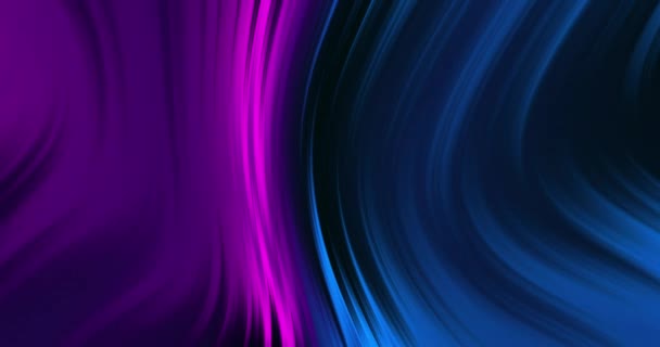 Abstraktní Pozadí Neonově Zbarvenými Vlákny Purpurové Modré Tekutá Malba Vlnité — Stock video
