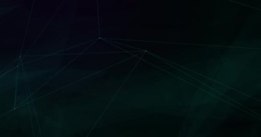 Digital blue background with dots and lines. Network connection structure. Loopable 3D animation