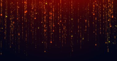 Parlak kare parçacıklar düşüyor. Fütürist dijital yağmur. Soyut arkaplan. 3B illüstrasyon