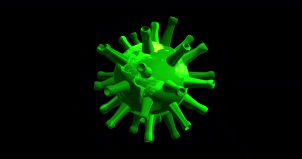 Virüs Dünya Şekillendirdi Dönüyor Viral Protein Iplikçikli Stilize Bir Küre — Stok video