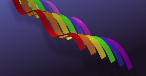 Rainbow Flag Made Wavy Ribbons Pride Concept Abstract Background Loop — Stock Video