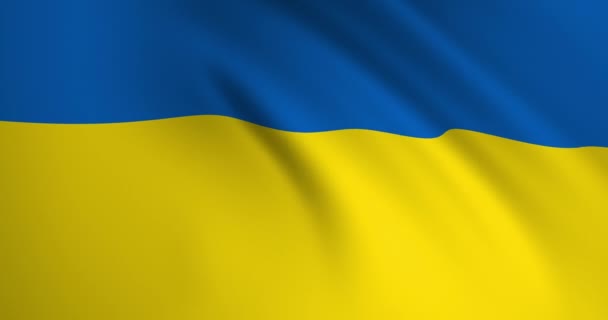 Die Ukrainische Nationalflagge Weht Wind Schleifenanimation — Stockvideo