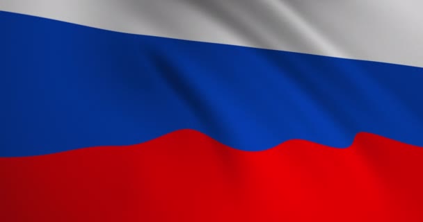 Bandera Nacional Rusia Federación Rusa Ondeando Con Viento Animación Bucle — Vídeo de stock