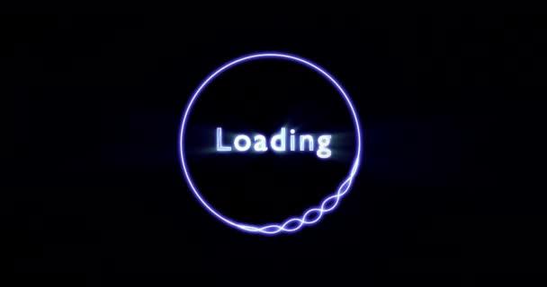 Loading Circle Icon Animation Futuristic Waving Ring Loopable Clip Alpha — Stock Video