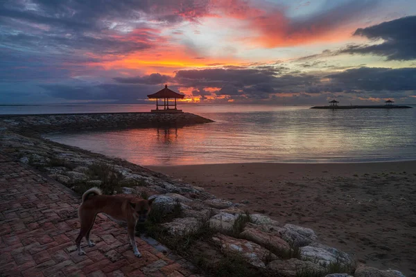 Sanur sahilinde gün doğumu