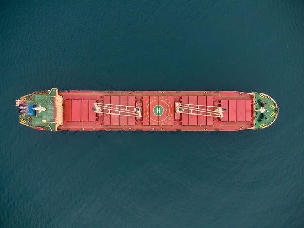Duży Drobnicowy Statek Towarowy Góry Dół Anteny — Zdjęcie stockowe