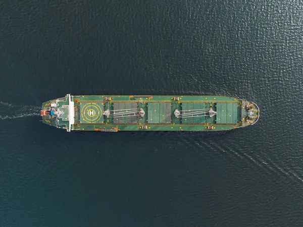 Geniş Bir Kargo Gemisi Tanker Gemisi Hava Manzaralı — Stok fotoğraf