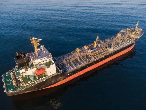 Velká Generál Nákladní Loď Tanker Hromadné Dopravy Shora Dolů Letecký — Stock fotografie