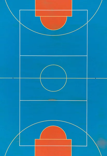 Terk Edilmiş Basketbol Sahasının Havadan Görünüşü — Stok fotoğraf