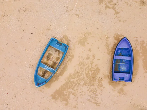 Luftaufnahme Eines Traditionellen Fischerbootes Einem Sandstrand — Stockfoto