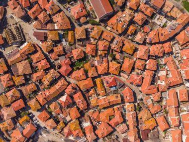 Bulgaristan 'ın Karadeniz kıyısındaki antik kenti Nesebar' ın havadan görünüşü.