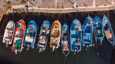 Bulgaristan 'ın Karadeniz kıyısındaki antik kenti Nesebar' ın havadan görünüşü.