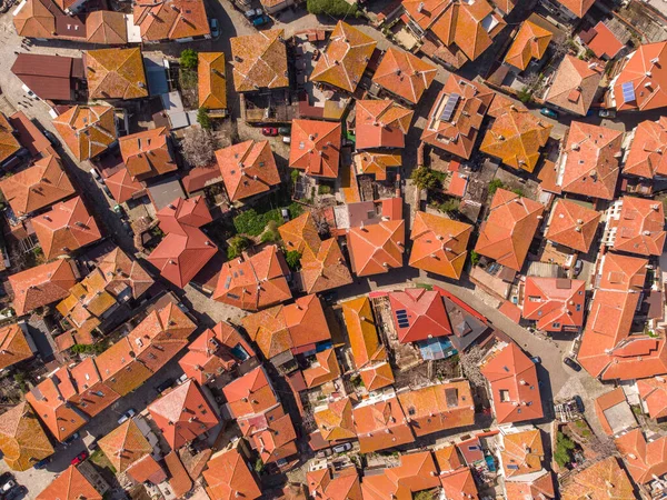 Bulgaristan 'ın Karadeniz kıyısındaki antik kenti Nesebar' ın havadan görünüşü.