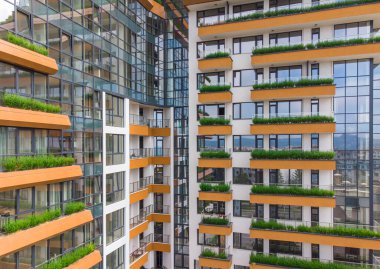 Modern ofis ya da konut arka planı, hava manzarası