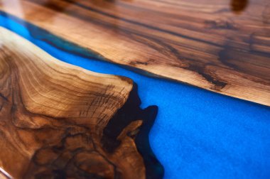 Texture of a wooden table with epoxy resin. nobody. clipart