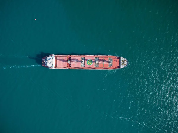 Grande Nave Cisterna Cargo Generale Portarinfuse Vista Aerea Dall Alto — Foto Stock